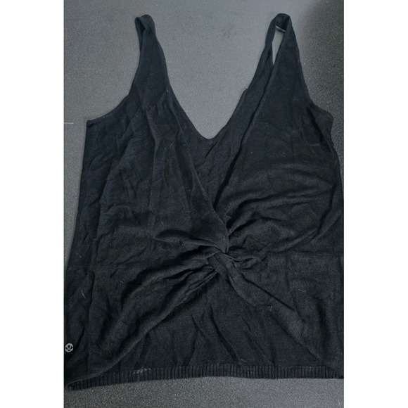 2pc Lululemon Mix & Mingle Tank Heathered Gray Black Woman 4 Yoga Linen Blend - Picture 10 of 12